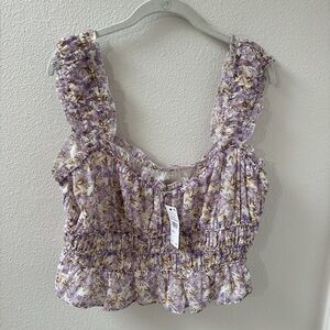 NWT ASTR Floral Ruffle Sleeveless Top